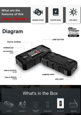20000mah φορητό πακέτο εκκίνησης άλματος Utrai Booster 1500A με φως LED για έκτακτη ανάγκη
