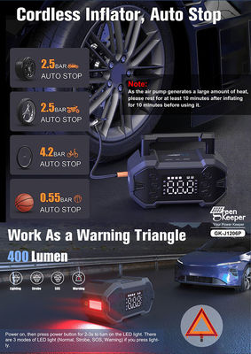 Πολυλειτουργία Car Booster Power Bank Jump Starter με συμπίεση αέρα και έξοδο USB