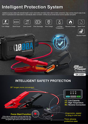 Υψηλής ισχύος αυτοκινητοκινητό Jump Starter Power Bank για πολλαπλές λειτουργίες φορητή μπαταρία 12v λιθίου