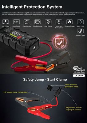 Εκδοχή 12V 1500A UltraSafe High Capacity Jump Starter με λειτουργία εκκίνησης κινητήρα LED Light
