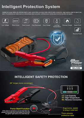 QC 18W εισροή GreenKeeper UltraSafe Super Condensator 2000A μπαταρία Jump Starter με φως LED