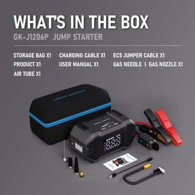 Τύπος-C 12V UltraSafe Πολυλειτουργική μπαταρία Booster Pack 3000A Jump Starter με αεροσυμπιεστή