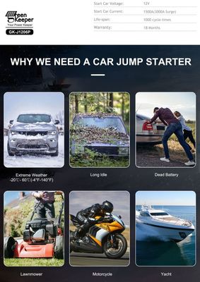 UltraSafe 12V Jump Starter με φως LED και συμπίεστη αέρα 3000A ενισχυτής μπαταρίας αυτοκινήτου