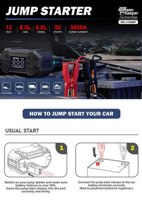 20000mAh φορητό μίνι αυτοκίνητο Jump Starter Emergency Power Bank με 3000A Peak Current